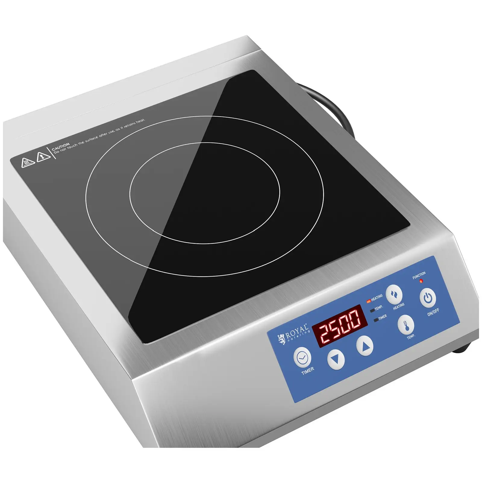 Induktionsplatte - 28 cm - 60 bis 240 °C - Timer