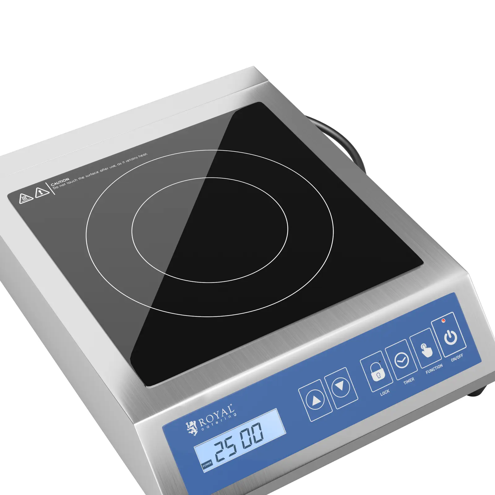 Induktionsplatte - 28 cm - 60 bis 240 °C - Touchdisplay - Timer