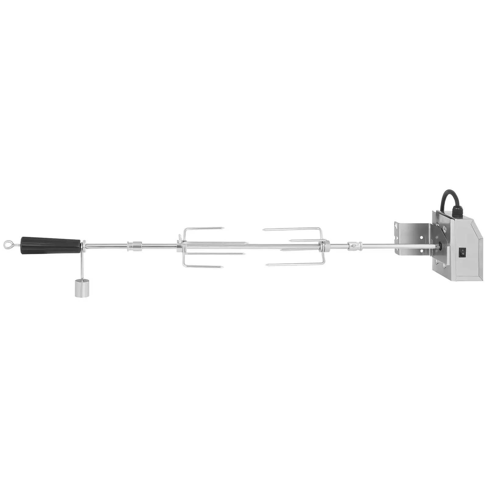 Grilovací rožeň s motorem - 100 cm (Barva: Stříbrná)