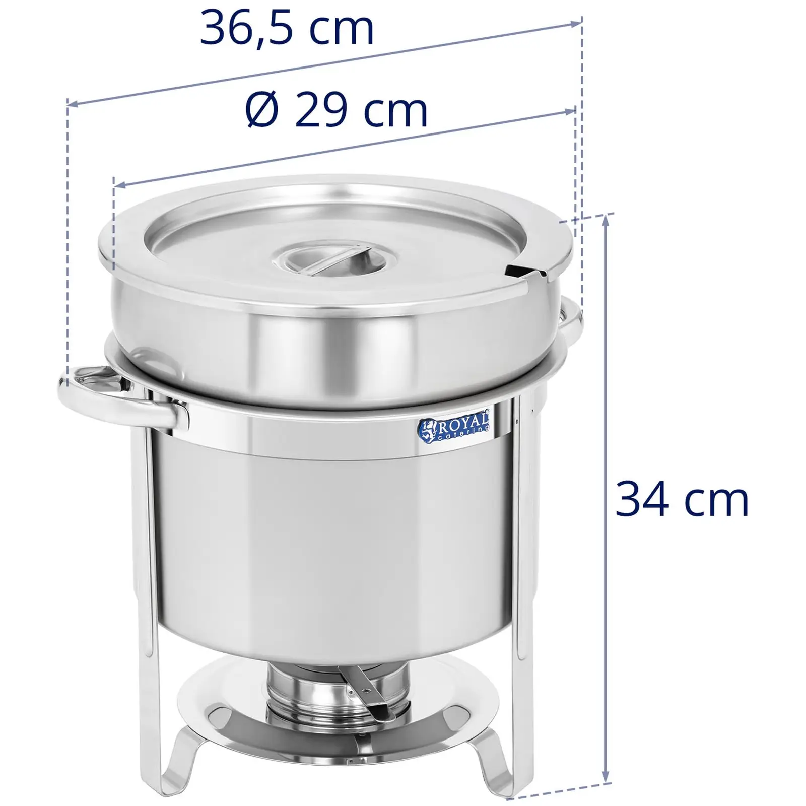 Chafing dish - kulatý - 10,5 l (Úchyt, který se nezahřívá (Cool Touch): Ne)