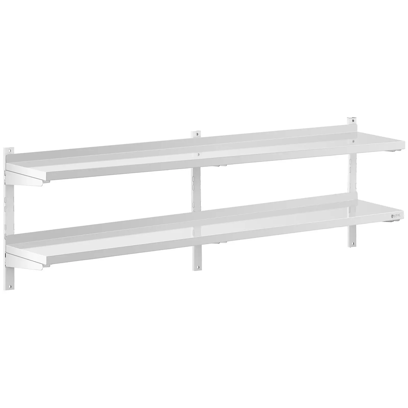 Stainless Steel Wall Shelf - 2 shelves - 30 x 200 cm