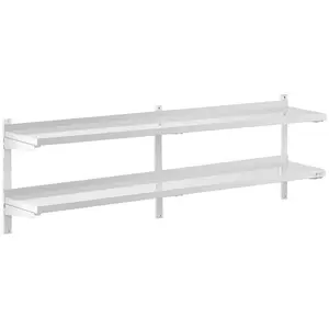 Stainless Steel Wall Shelf - 2 shelves - 30 x 200 cm
