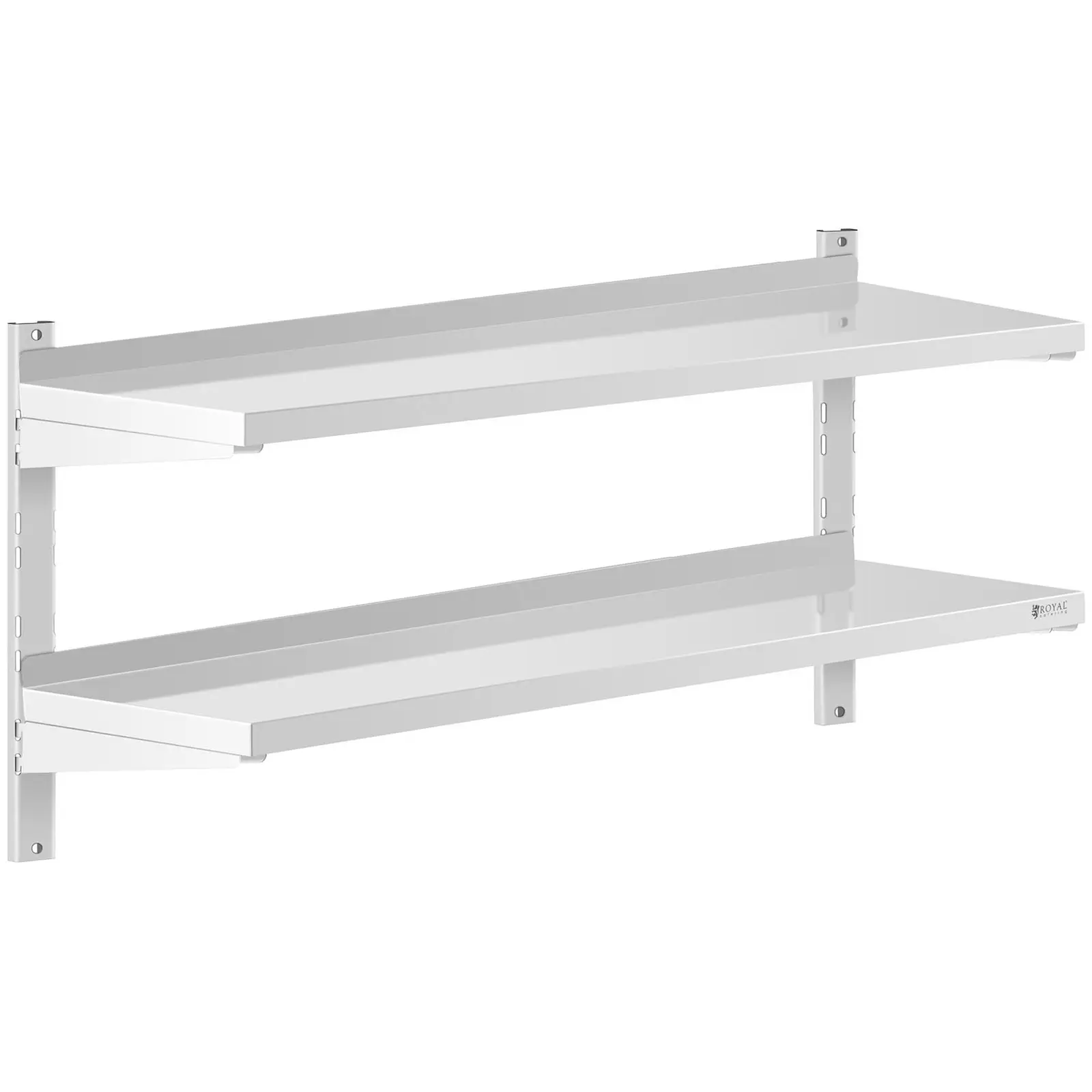 Factory second Stainless Steel Wall Shelf - 2 shelves - 40 x 120 cm