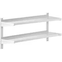 Stainless Steel Wall Shelf - 2 shelves - 40 x 120 cm