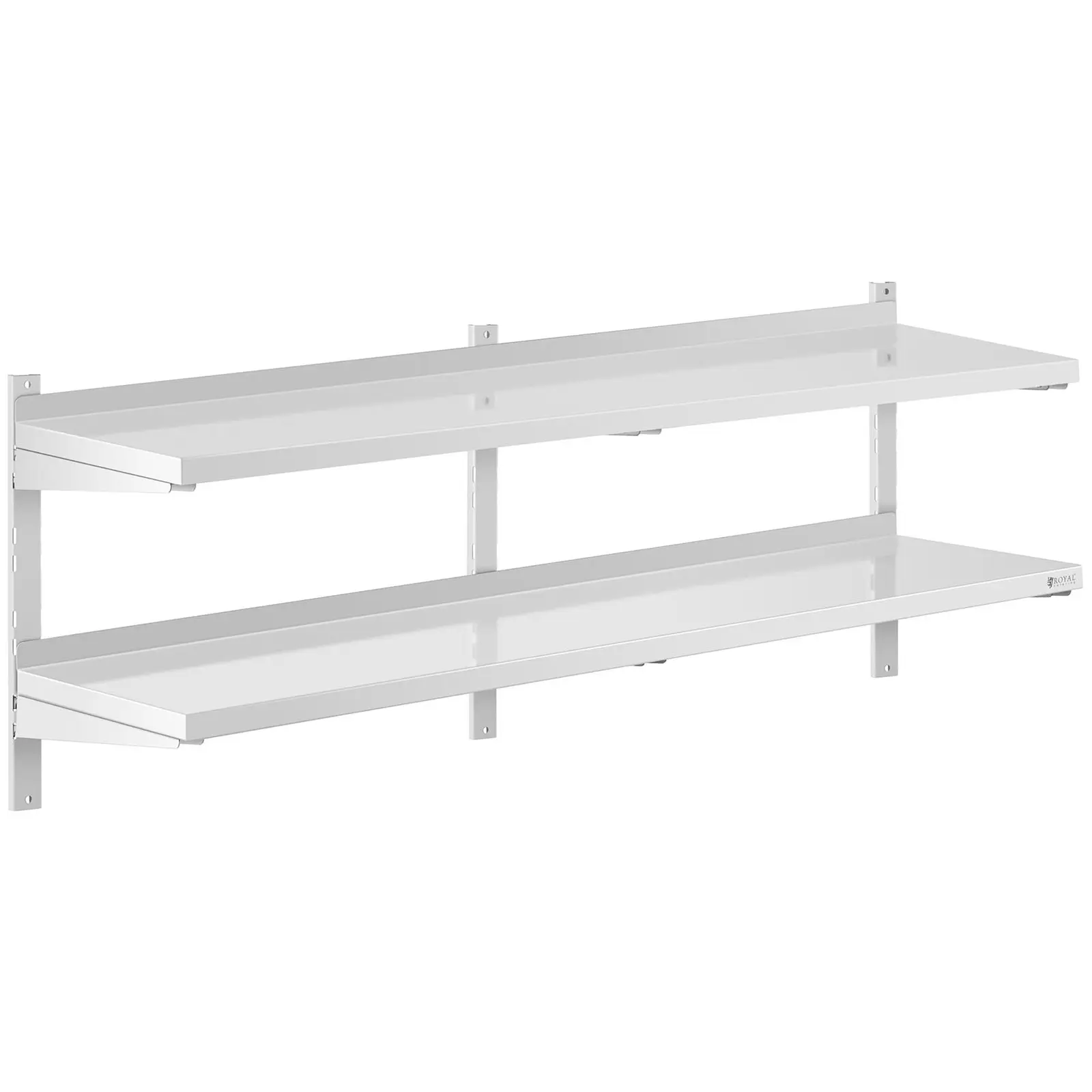 Raft de perete din oțel inoxidabil - 2 rafturi - 40 x 160 cm