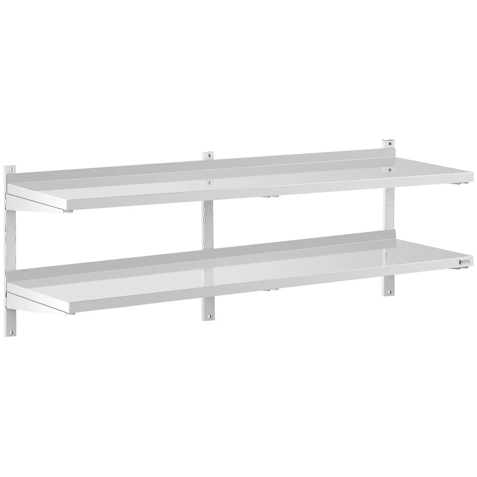 Stainless Steel Wall Shelf - 2 shelves - 40 x 180 cm