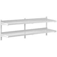 Stainless Steel Wall Shelf - 2 shelves - 40 x 180 cm