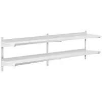 Stainless Steel Wall Shelf - 2 shelves - 40 x 200 cm