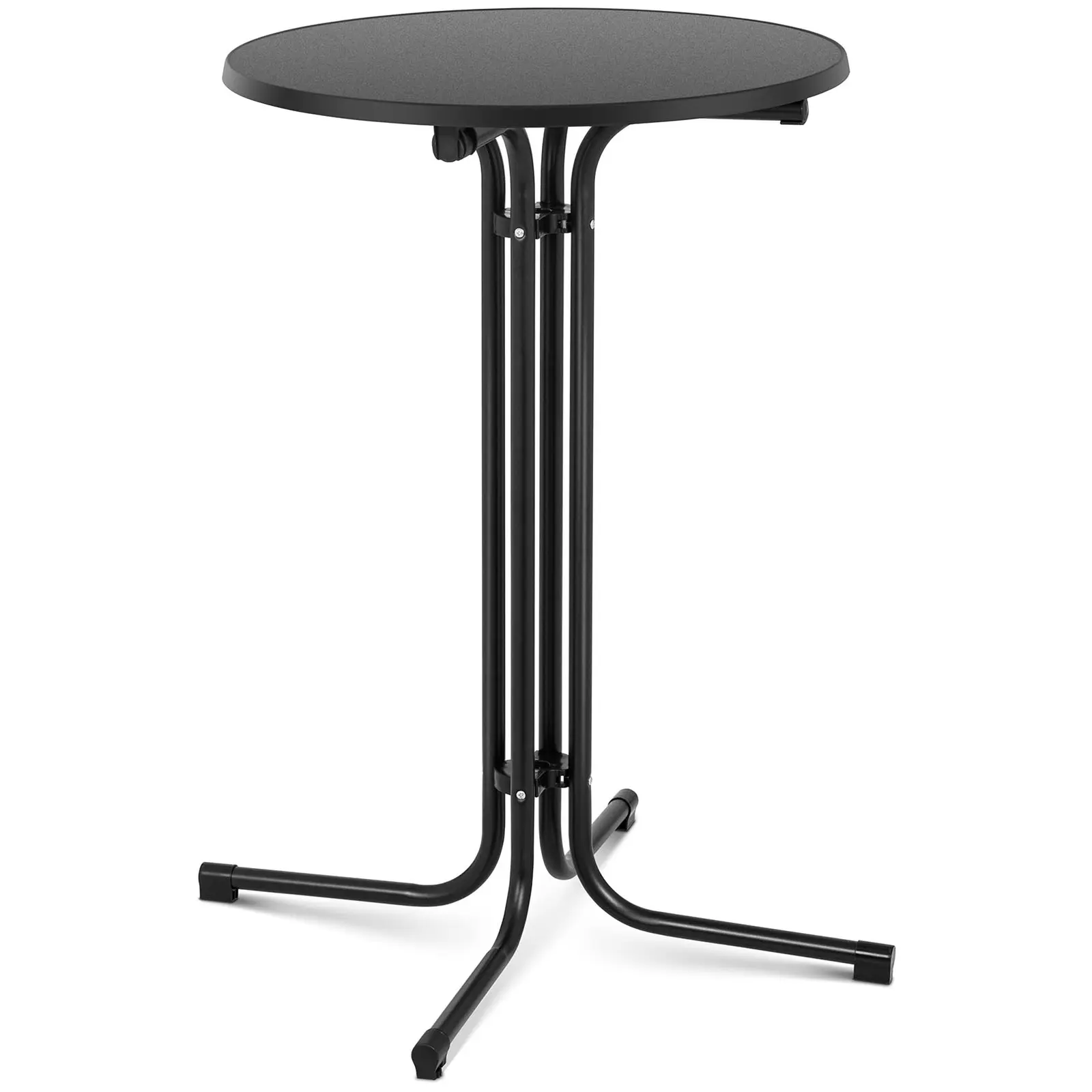 Mesa de bar alta - Ø 70 cm - plegable - negra