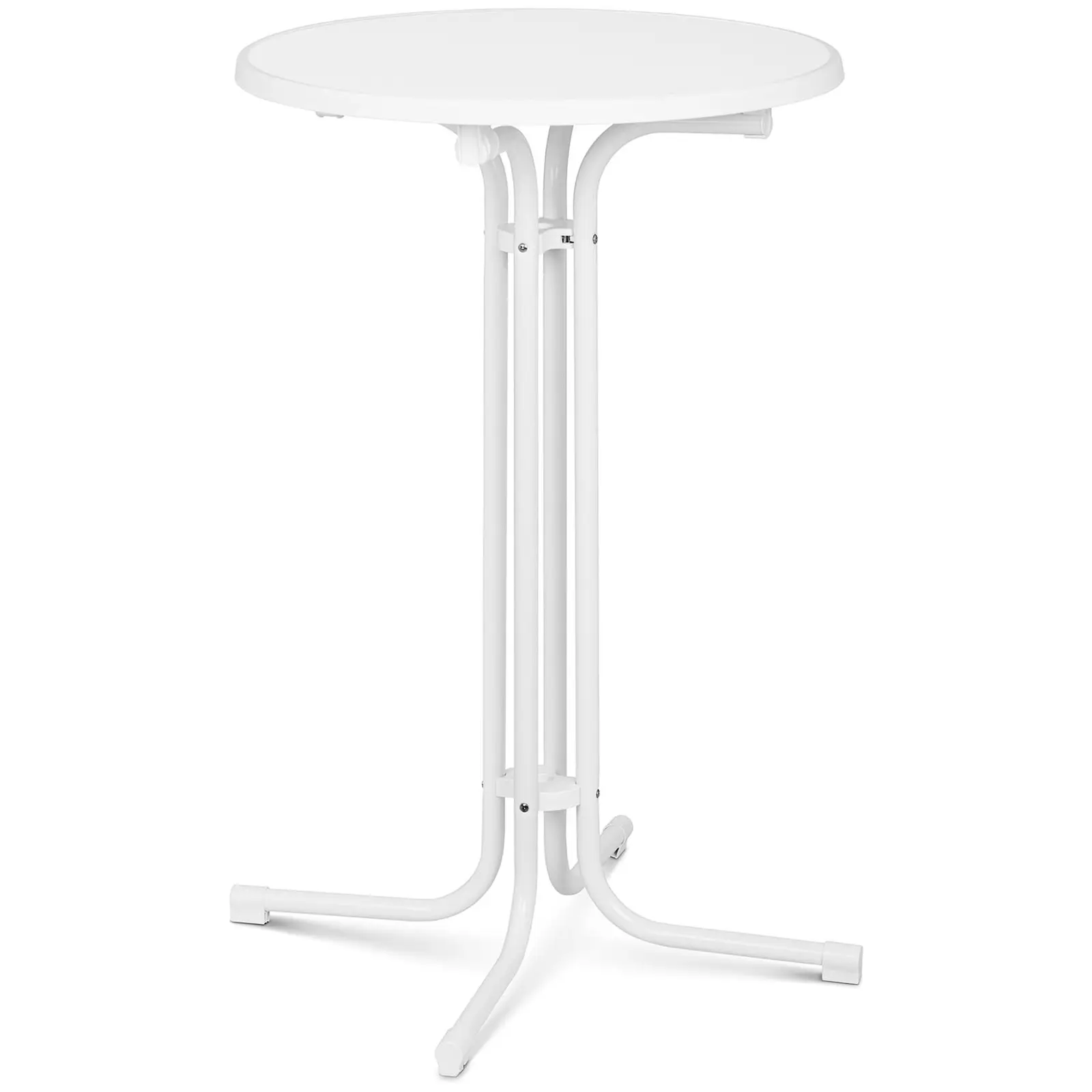 Mesa de bar alta - Ø 70 cm - plegable - blanca