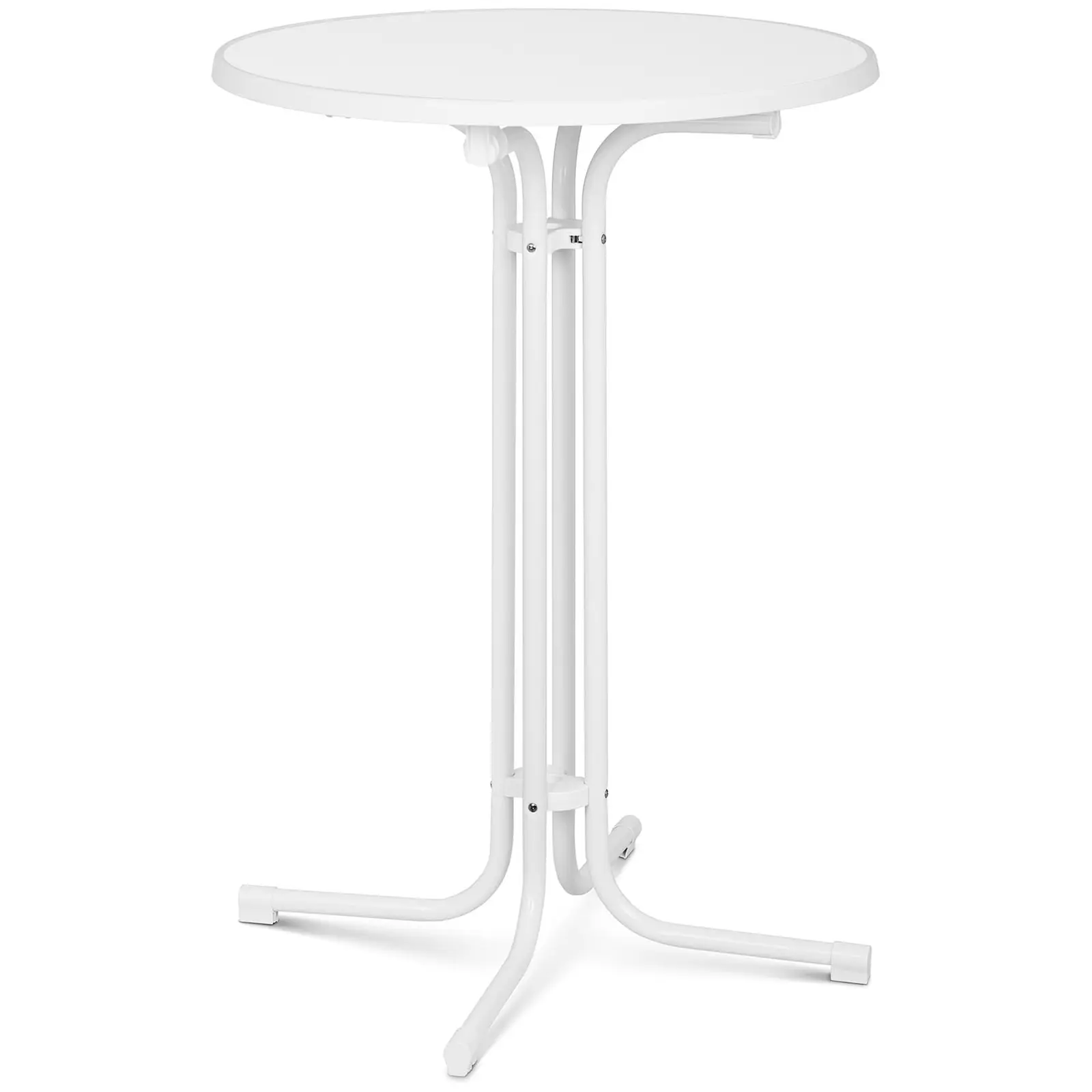 Mesa de bar alta - Ø 80 cm - plegable - blanca