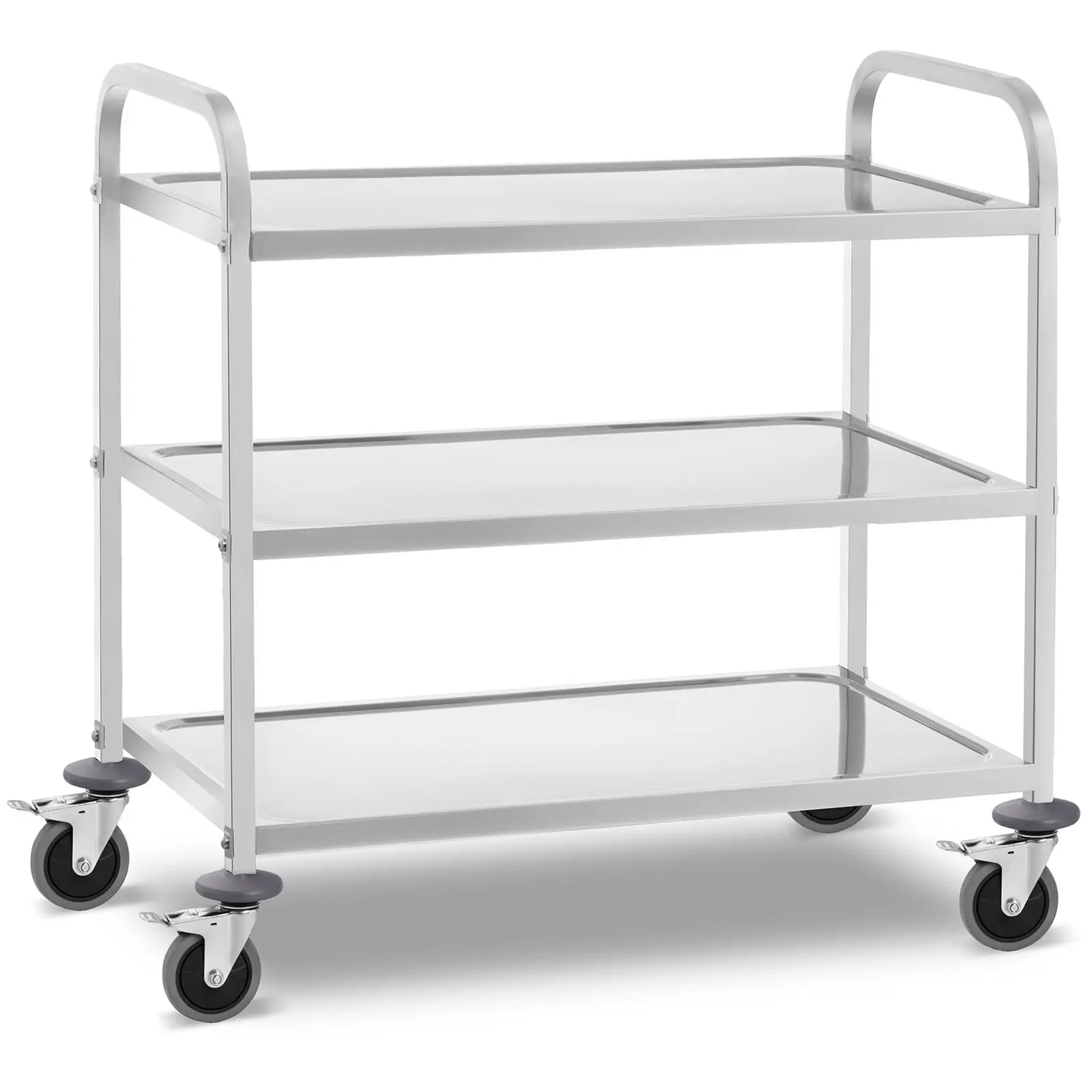 Chariot de service inox - 3 plateaux - 355 kg