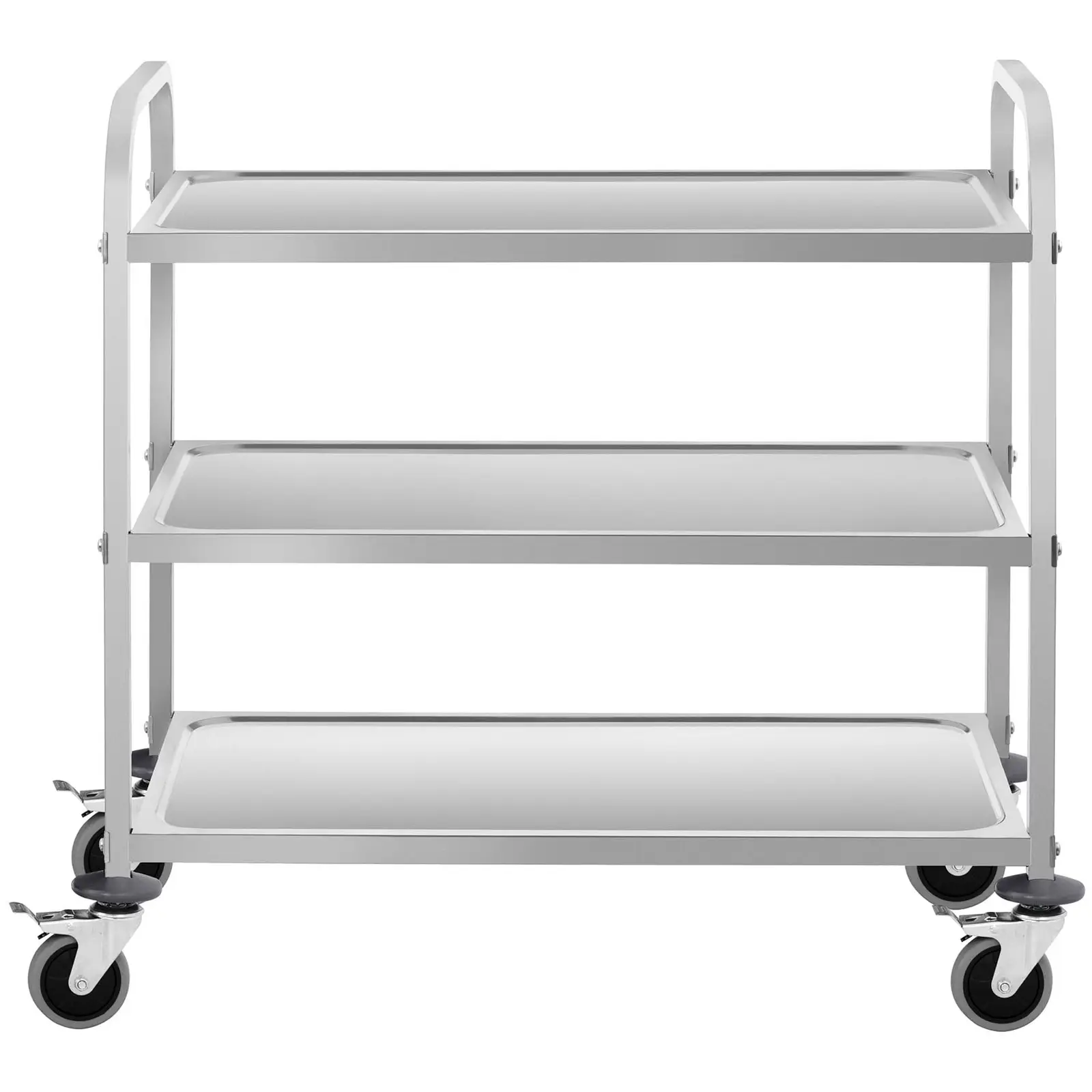 Chariot de service inox - 3 plateaux - 355 kg (Charge max.: 355 kg)