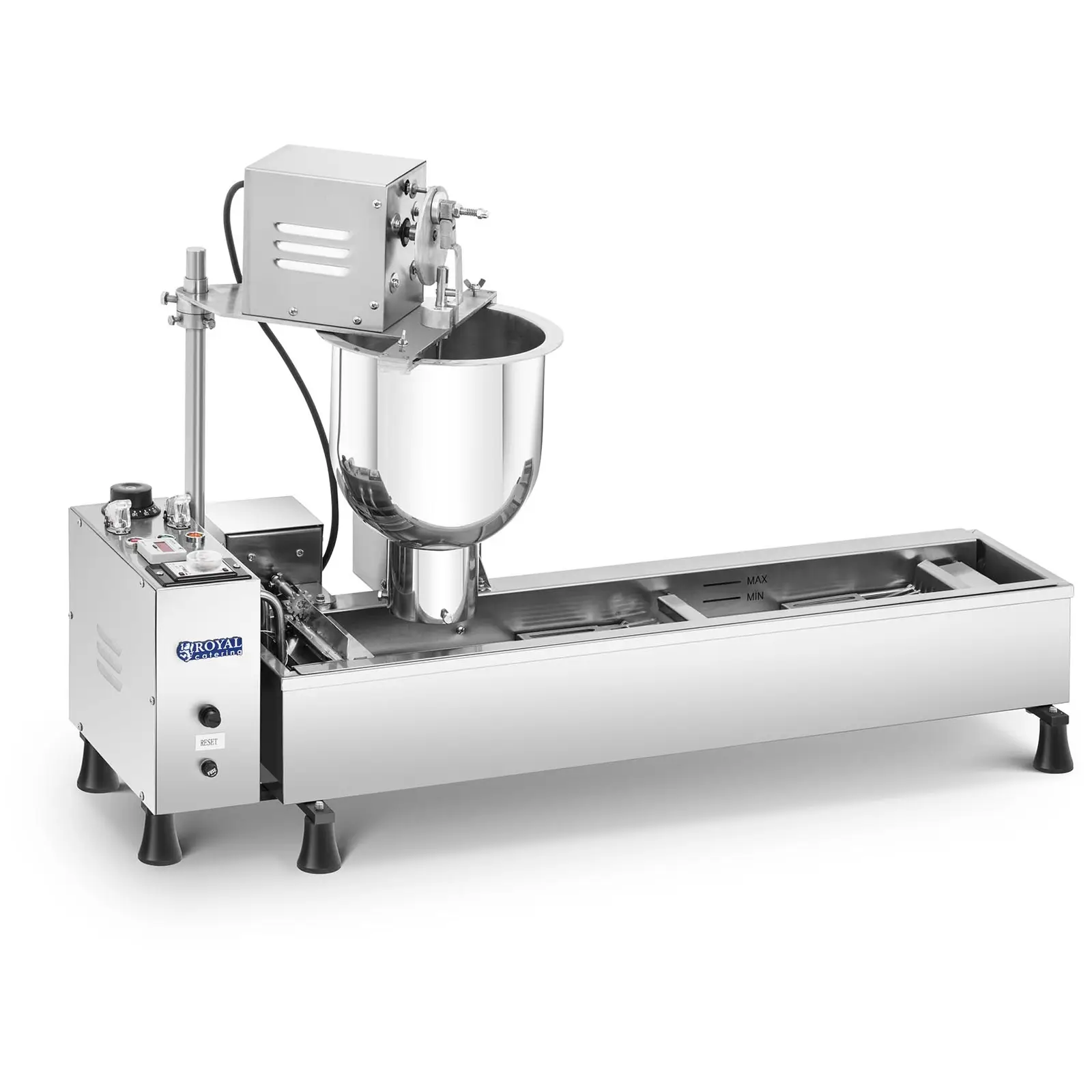 Stroj na donuty - 10 l - 3000 W - 450 koblih/h - vypouštěcí kohout - Royal Catering