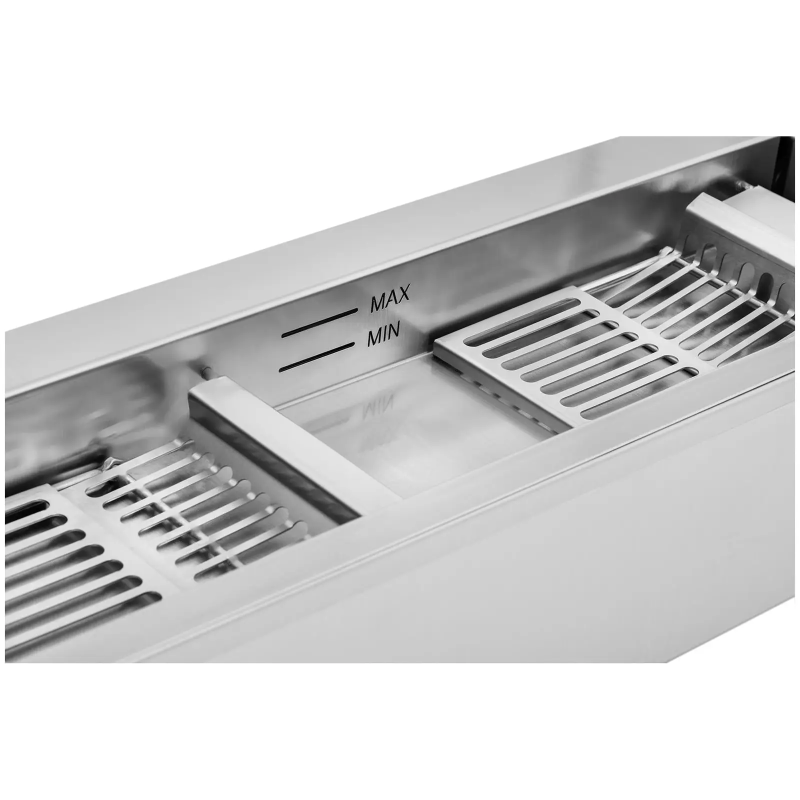 Stroj na donuty - 10 l - 3000 W - 450 koblih/h - vypouštěcí kohout - Royal Catering (Materiál: Ušlechtilá ocel)