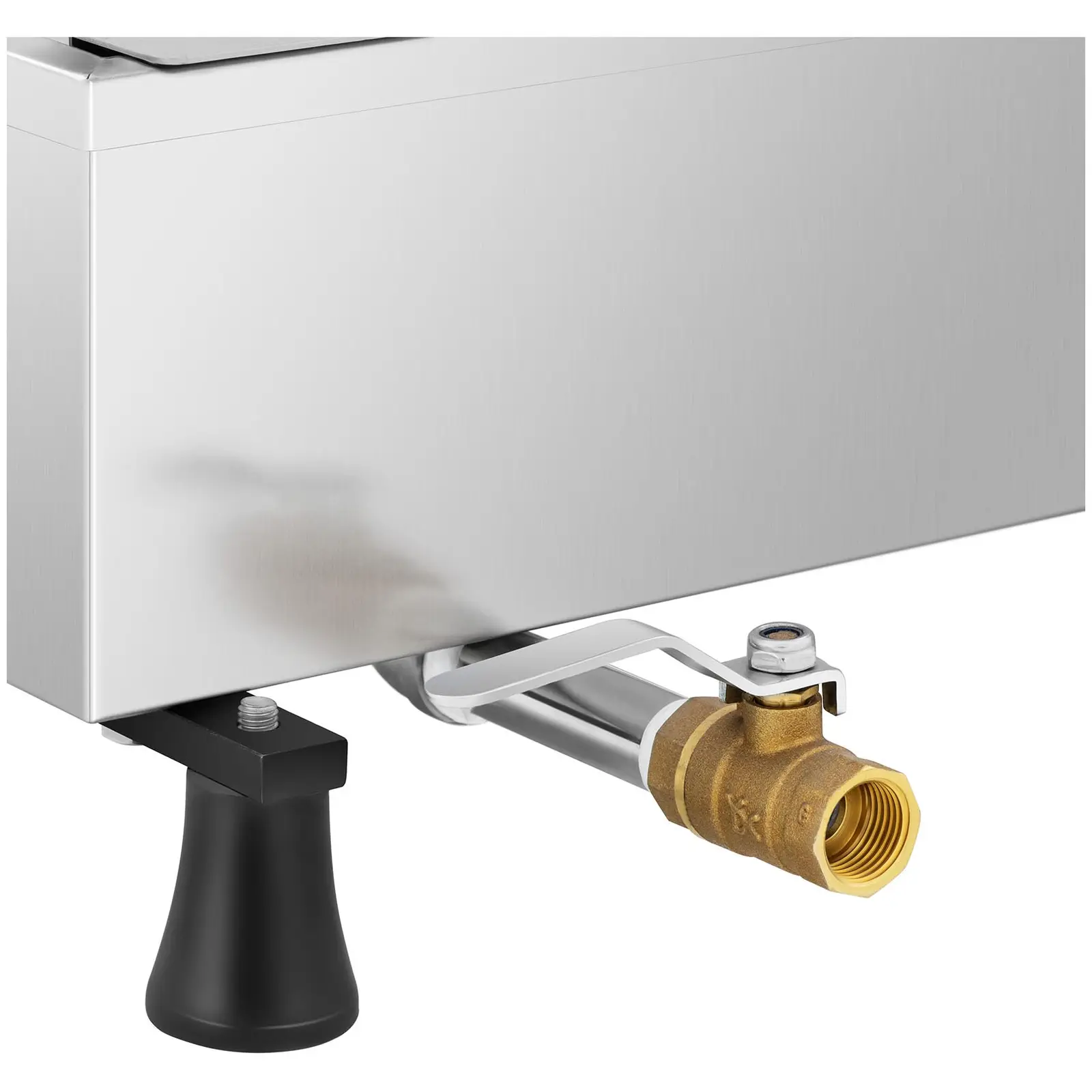 Stroj na donuty - 10 l - 3000 W - 450 koblih/h - vypouštěcí kohout - Royal Catering (Barva: Stříbrná)
