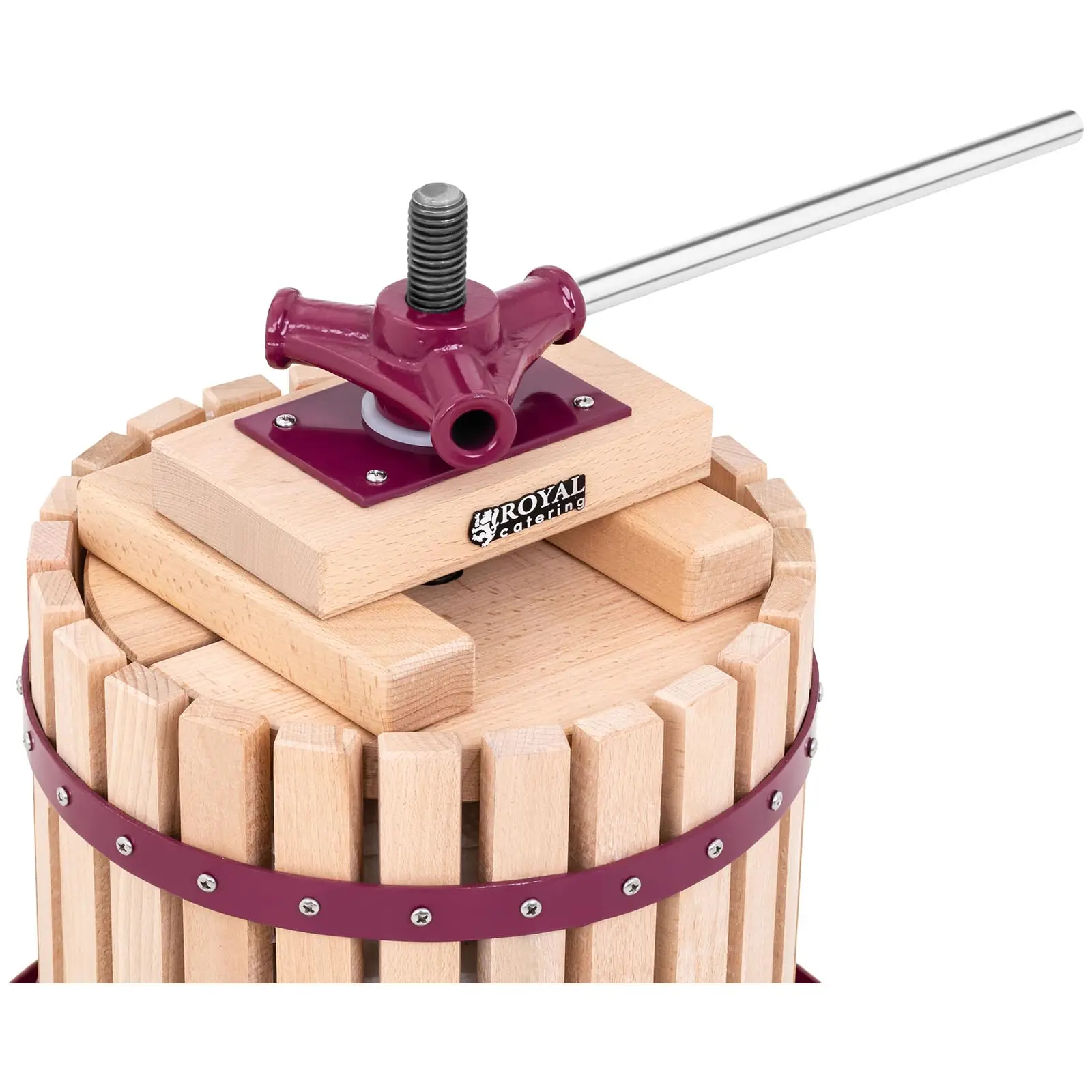 Obstpresse - manuell - Holz - 12 L - inkl. Holzblöcke, Druckplatte und Presstuch