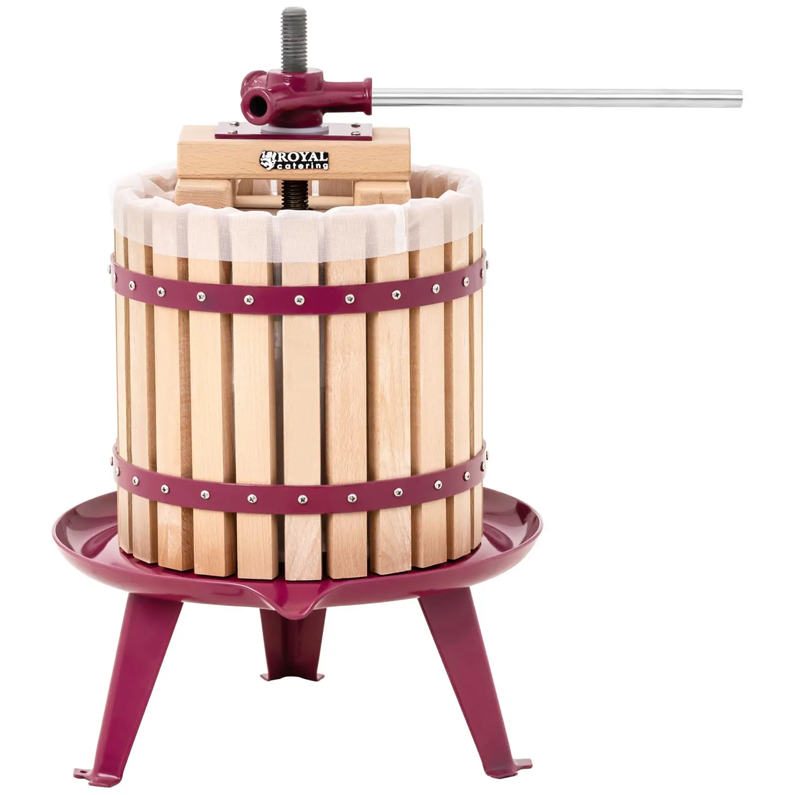 Fruit Press - manual - wooden - 12 L - incl. wooden blocks, pressure plate and pressing cloth