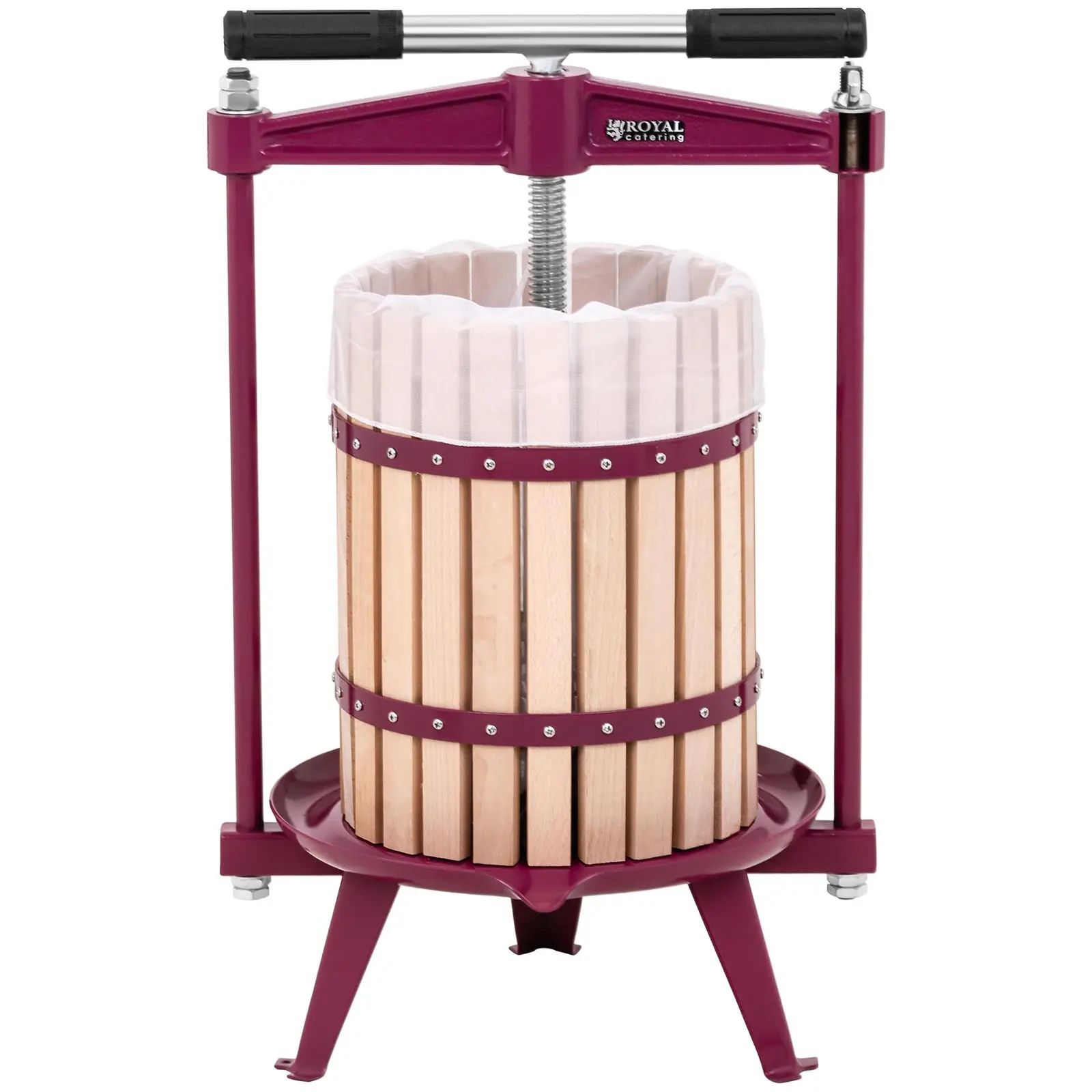 Fruit Press - manual - wooden - 18 L - incl. 1 pressing cloth