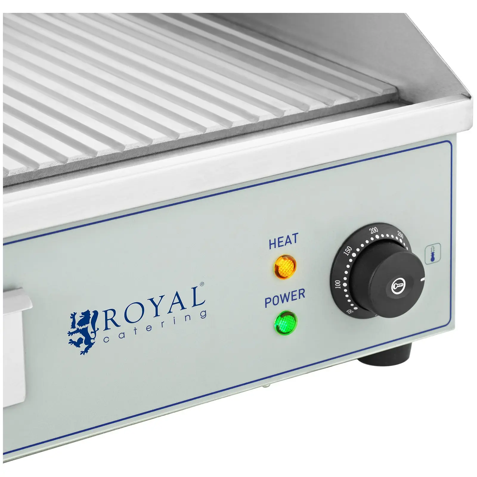Plancha électrique professionnelle - Double - 400 x 730 mm - Royal Catering - 2 x 2 200 W (Plaque(s) de cuisson: Rainurée)