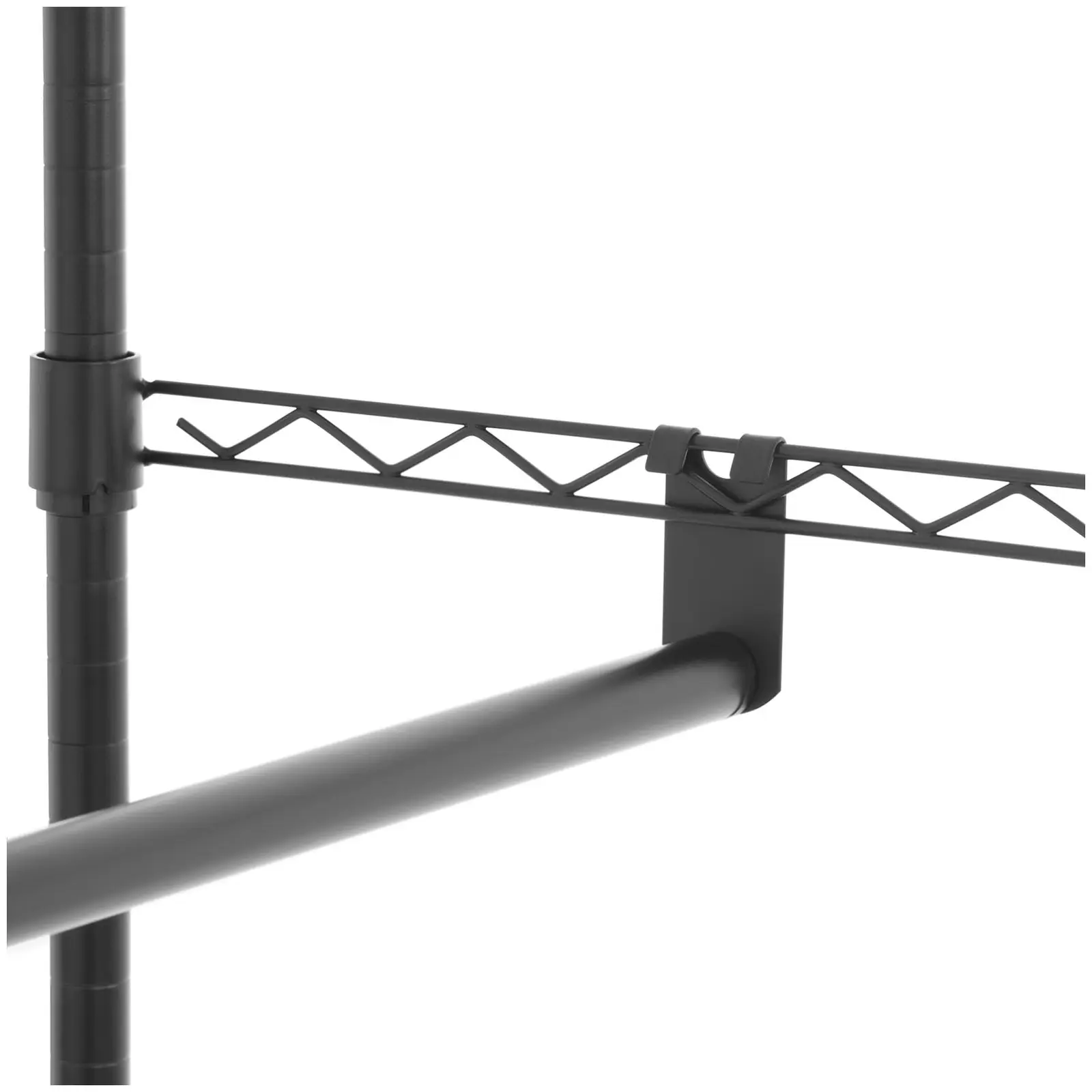 Portant vêtement en métal noir - 120 x 45 x 180 cm - 200 kg (Matériau(x): Plastique)