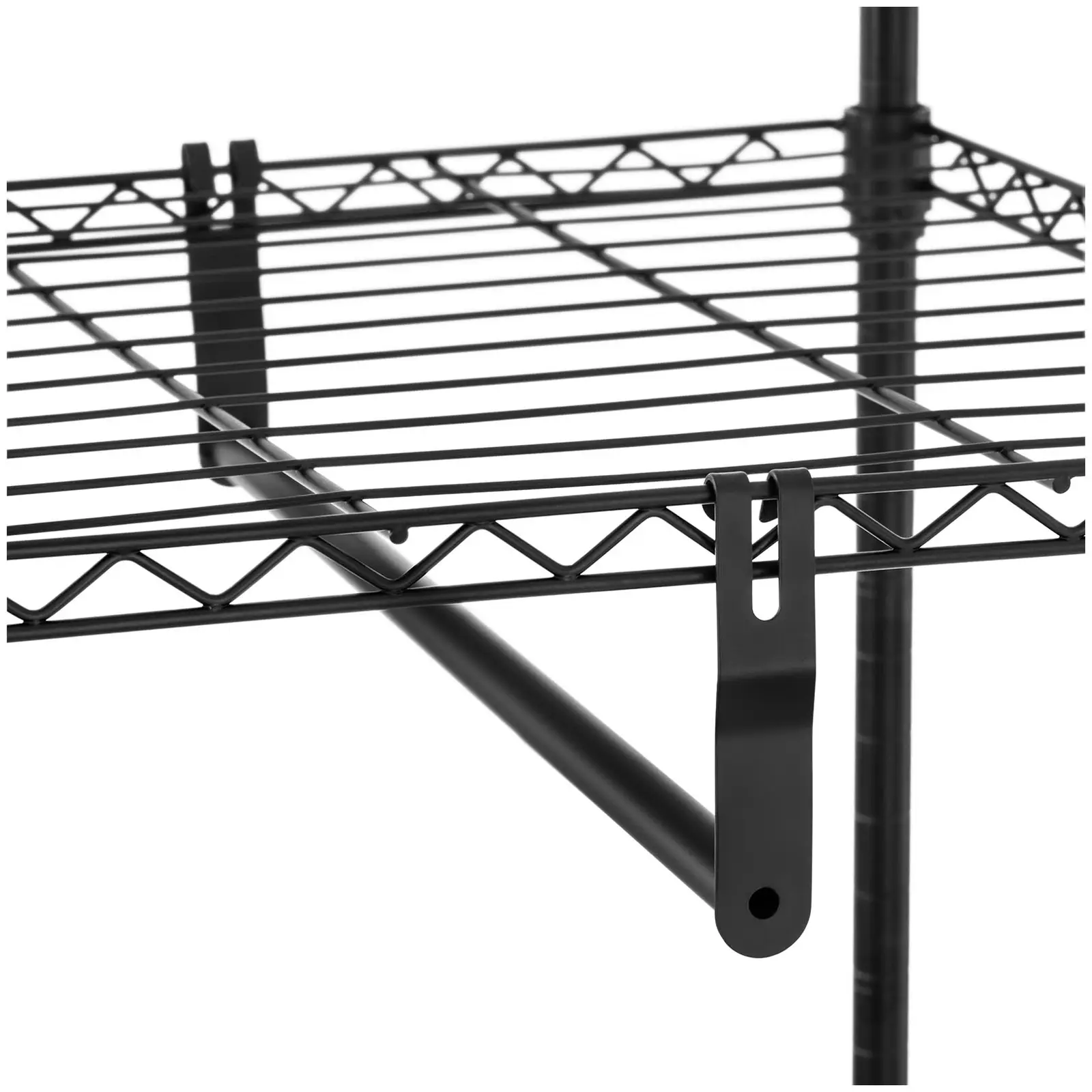 Portant vêtement en métal noir - 120 x 45 x 179,5 cm - 270 kg (Largeur tablette(s): 450 mm)