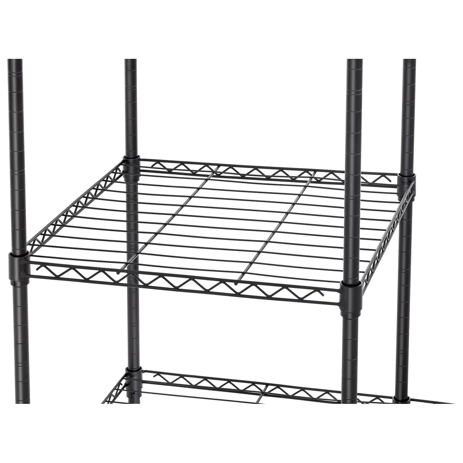 Stand appendiabiti in filo metallico - 120 x 45 x 179,5 cm - 270 kg - nero