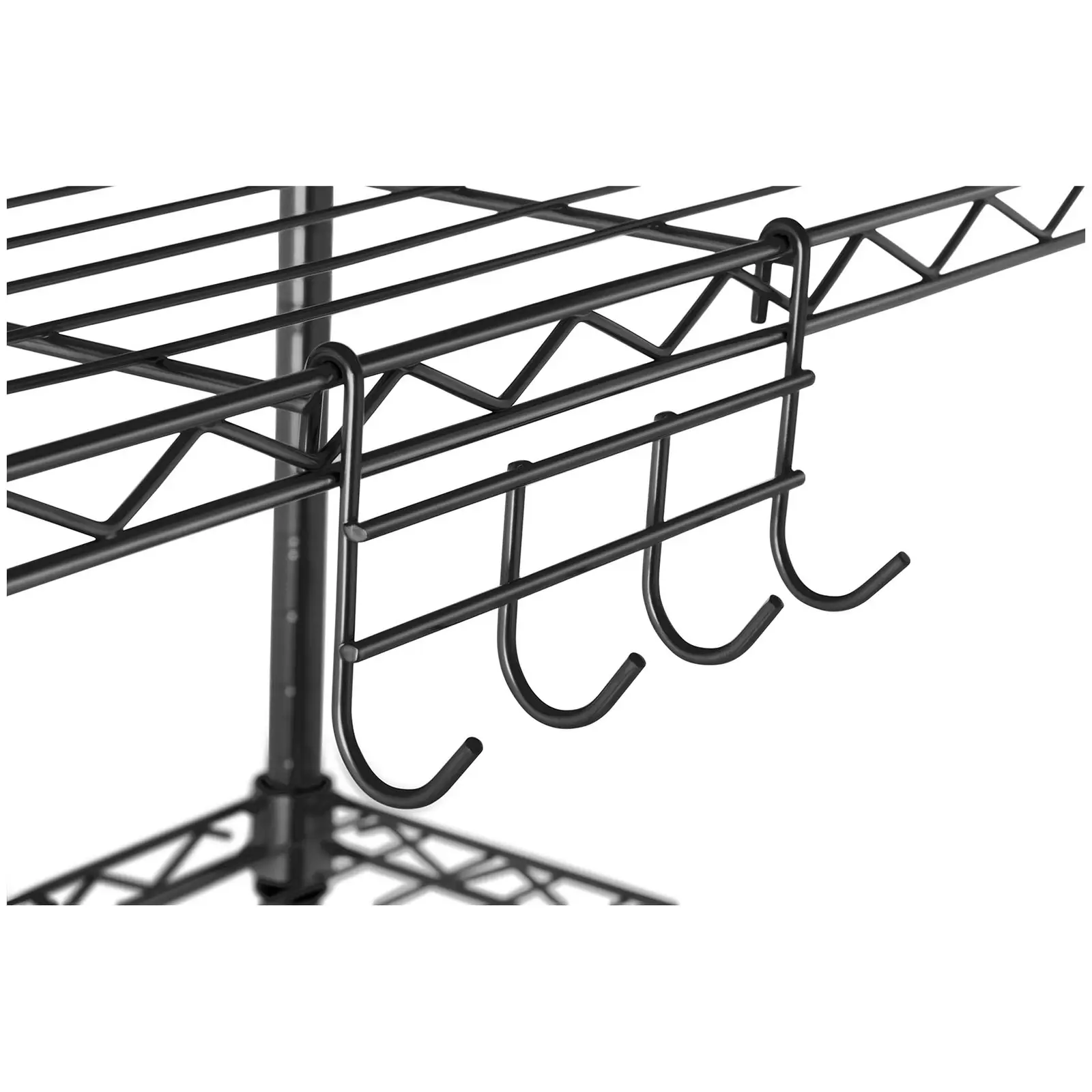 Étagère métallique noire - 55 x 45 x 150 cm - 150 kg (Largeur tablette(s): 450 mm)