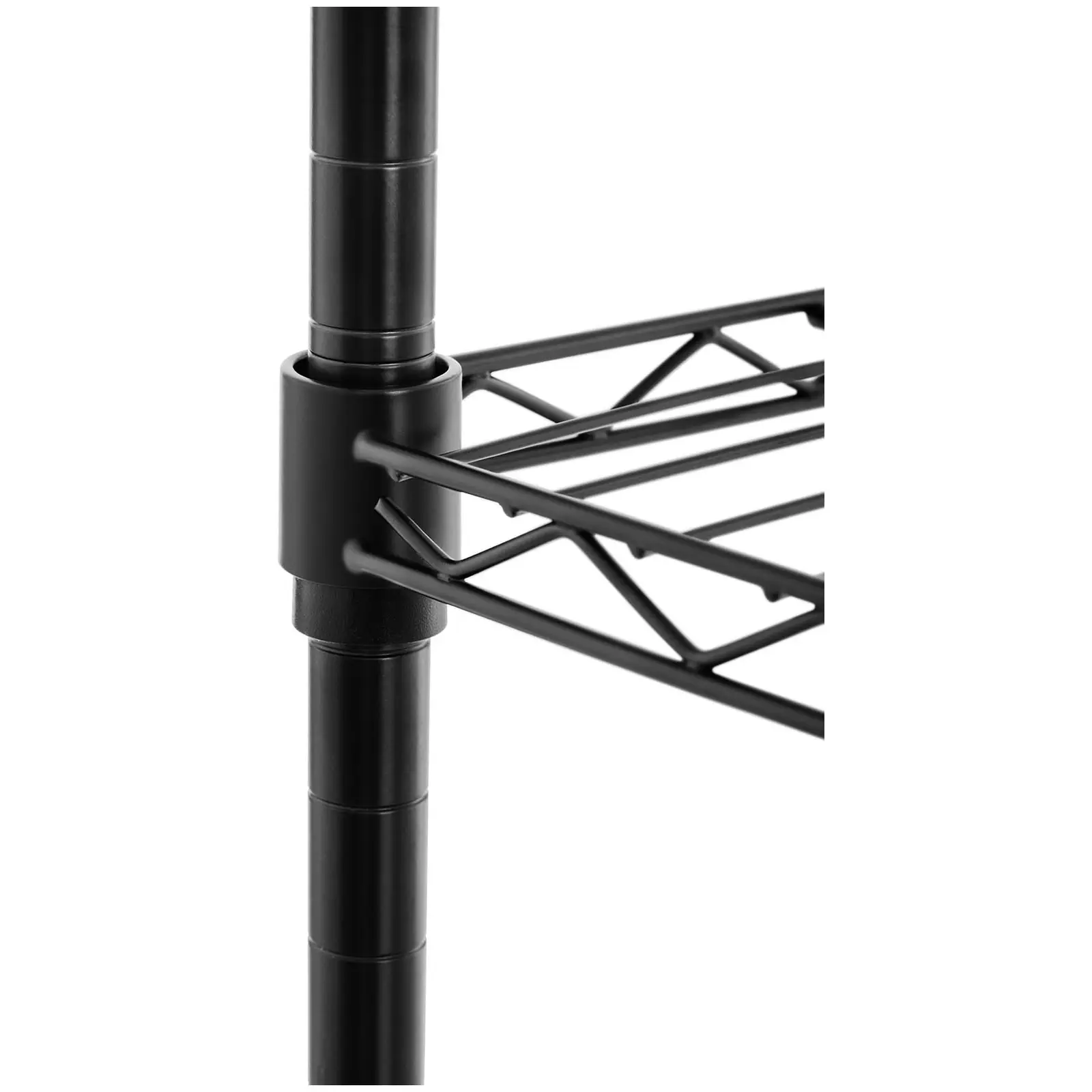 Étagère métallique noire - 55 x 45 x 150 cm - 150 kg (Charge max.: 150 kg)