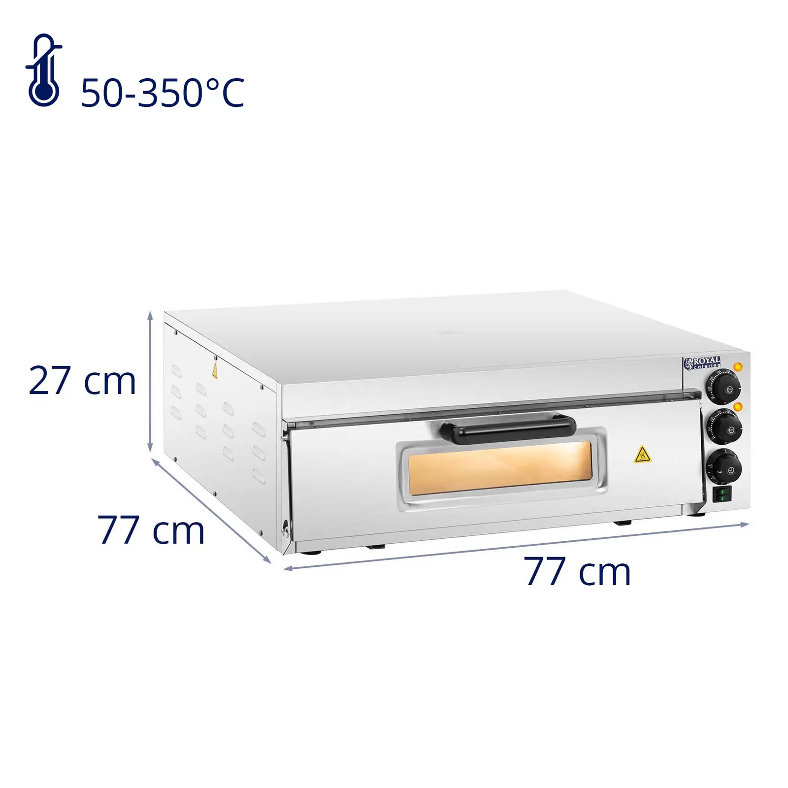 Forno per pizza elettrico professionale - 1 camera - Ø 60 cm - Porta in vetro