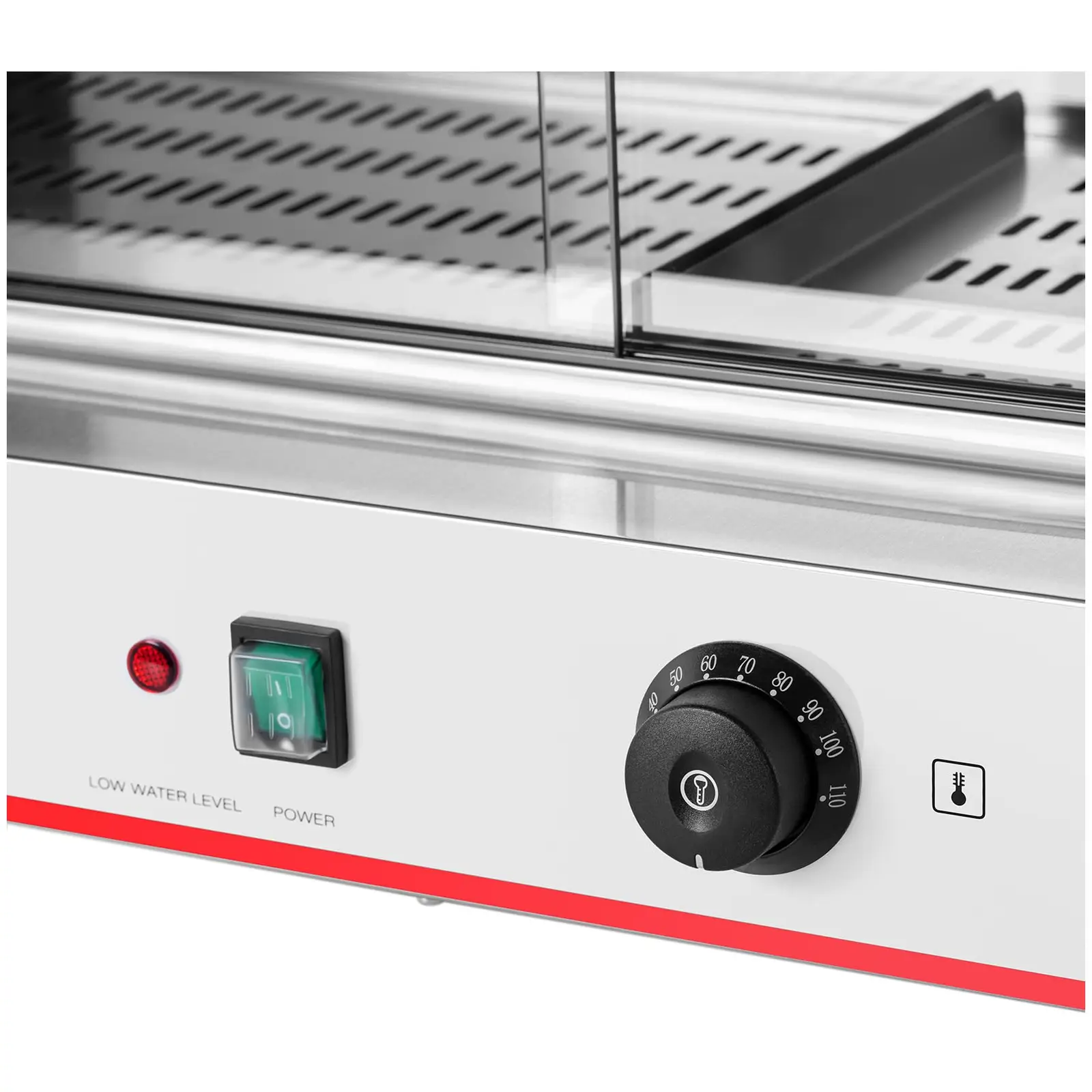 Ohřívač hotdogů - 300 párků- 100 rohlíků - 2 400 W (Koš: Ne)