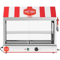 Hot dog gőzölő - 300 virsli - 100 zsemle - 2400 W