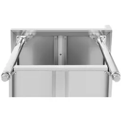 Stålbord - 120 x 70 cm - 115 kg bæreevne - med bagkant