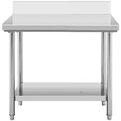 Τραπέζι εργασίας από ανοξείδωτο ατσάλι - 100 x 60 cm - upstand - χωρητικότητα 114 kg
