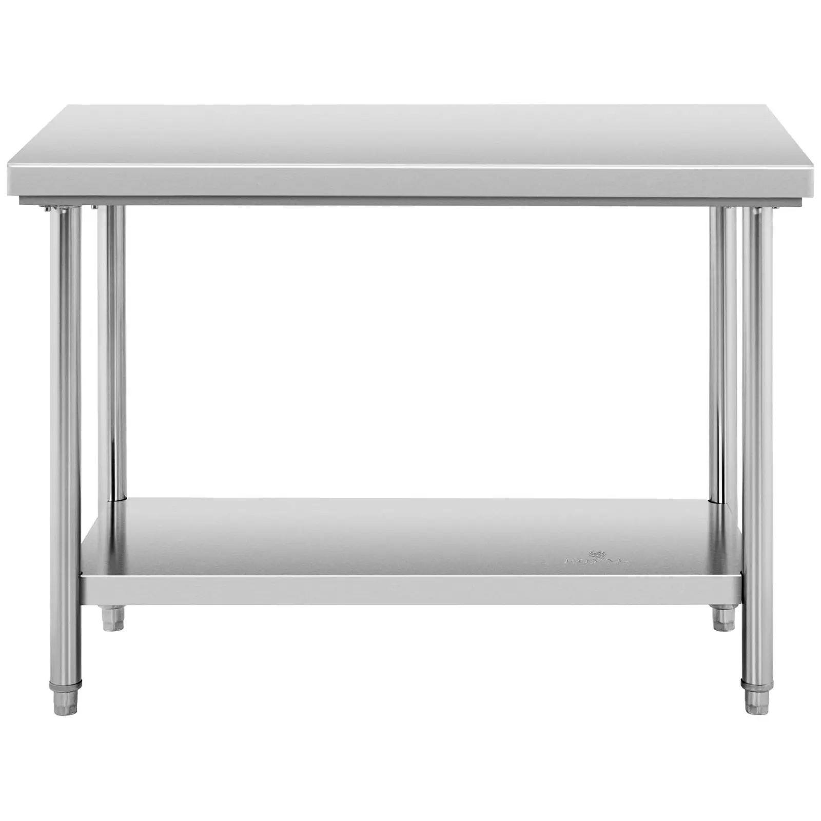 Pracovní stůl z ušlechtilé oceli - ECO - 120 x 60 cm - 137 kg - Royal Catering (Tloušťka materiálu: 0.6 mm)