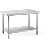 Rozsdamentes acél asztal - 120 x 70 cm - 143 kg-os teherbírás