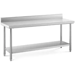 Pracovní stůl z ušlechtilé oceli - 180 x 60 cm - s lemem - nosnost 182 kg
