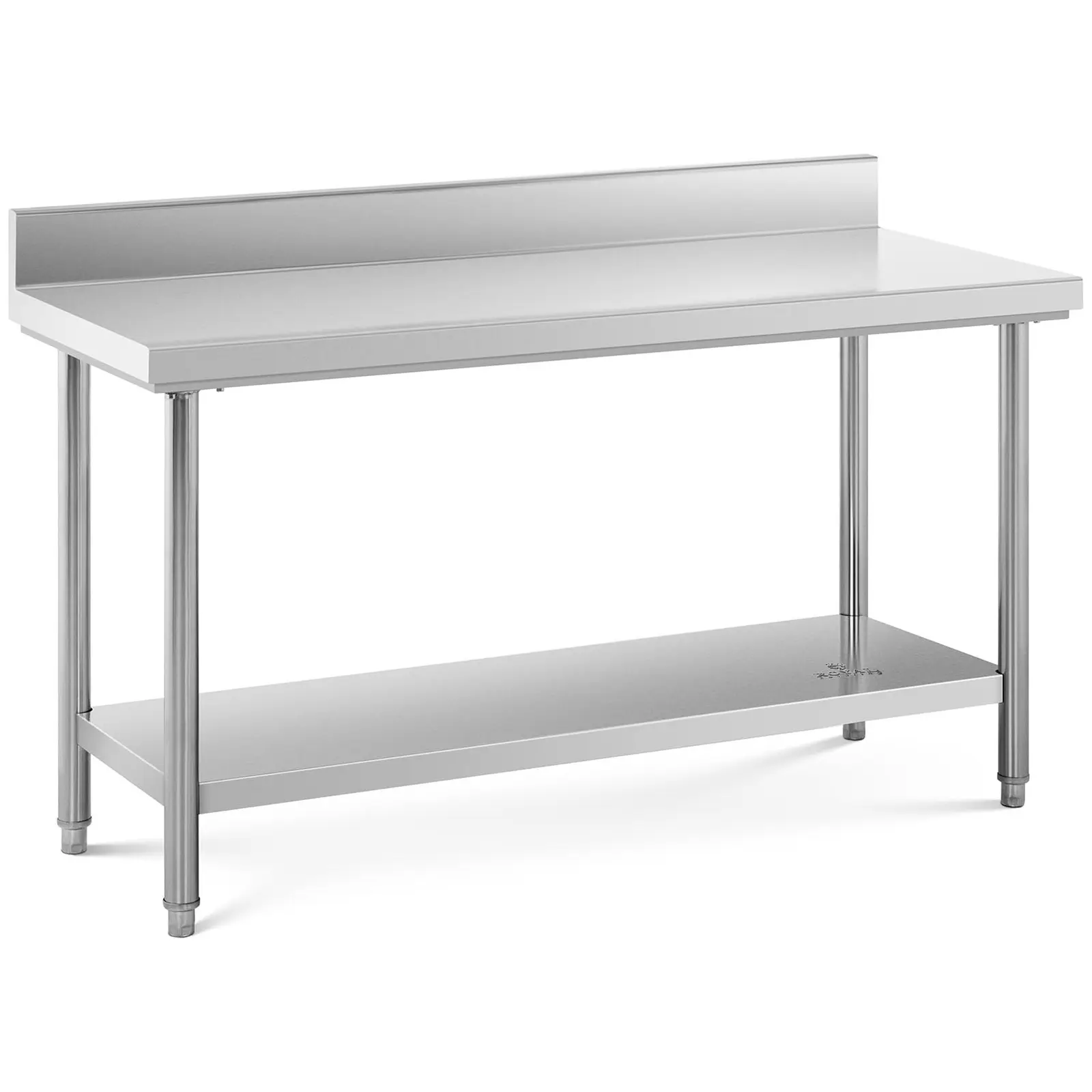 Stainless Steel Work Table - 150 x 60 cm - Royal Catering - upstand - 130 kg load capacity