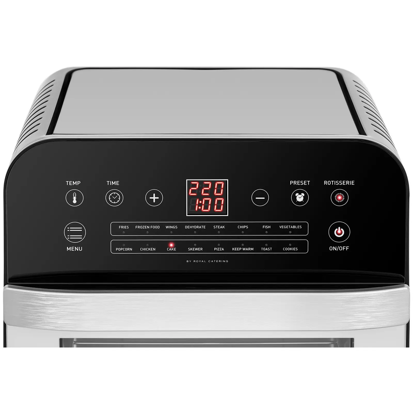 Cuptor cu convecție de blat - 1.600 W - 13 programe - include suport pentru cuptor, foaie de copt, rotisor și tavă de picurare (Lumină: Da)