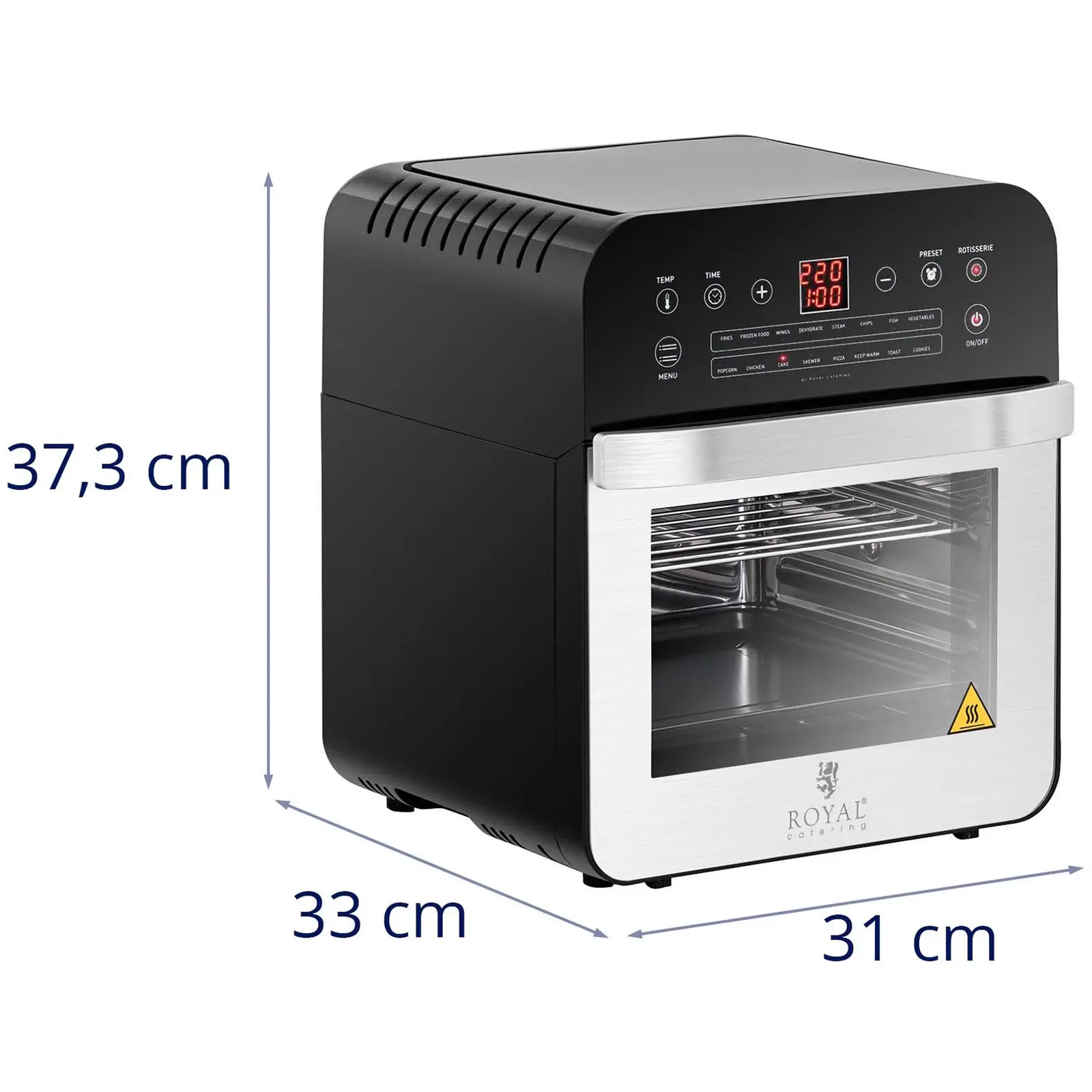 Factory second Countertop Convection Oven - 1,600 W - 13 programmes - incl. oven rack, baking sheet, rotisserie and drip tray