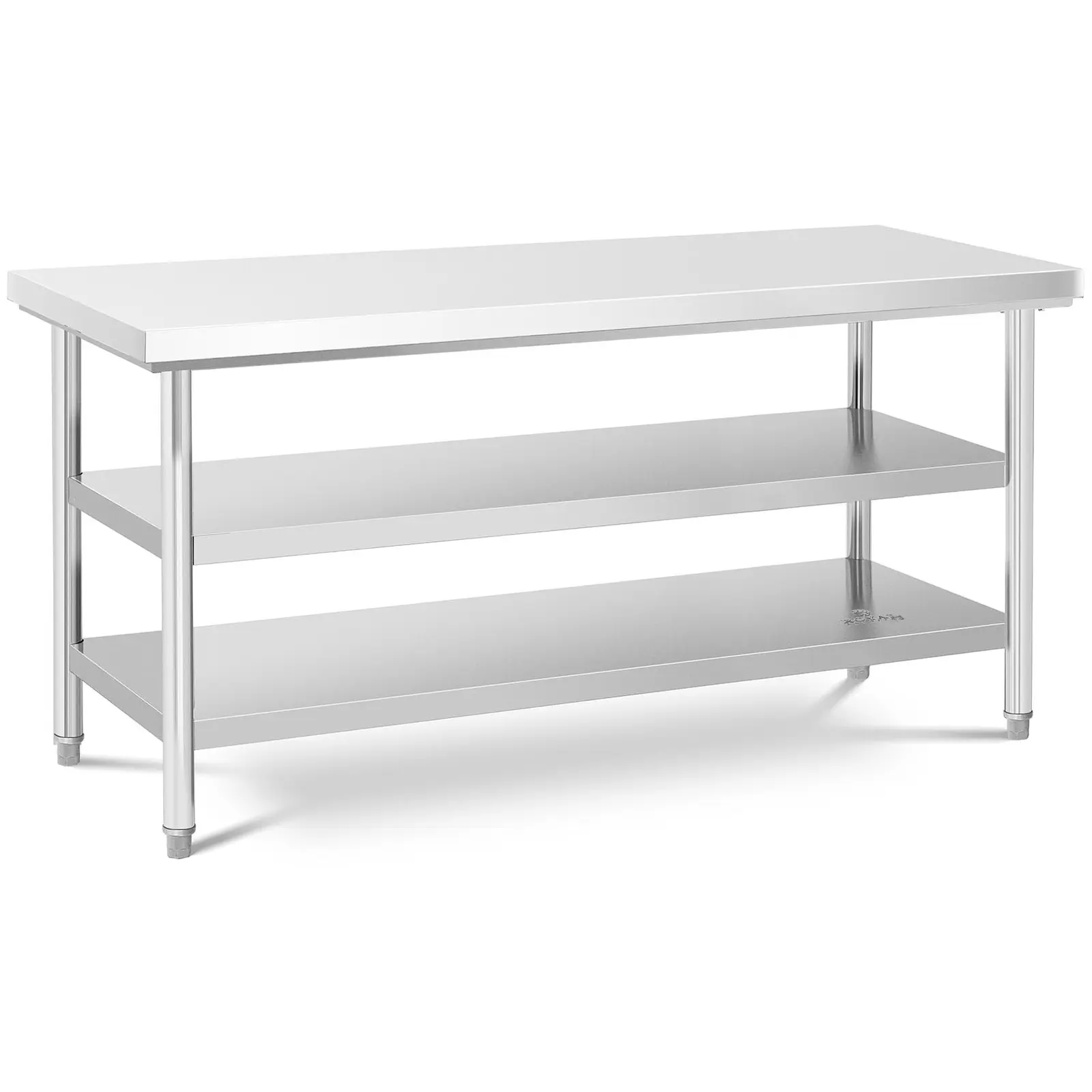 Masă de lucru din oțel inoxidabil - 70 x 180 cm - 600 kg - 3 nivele