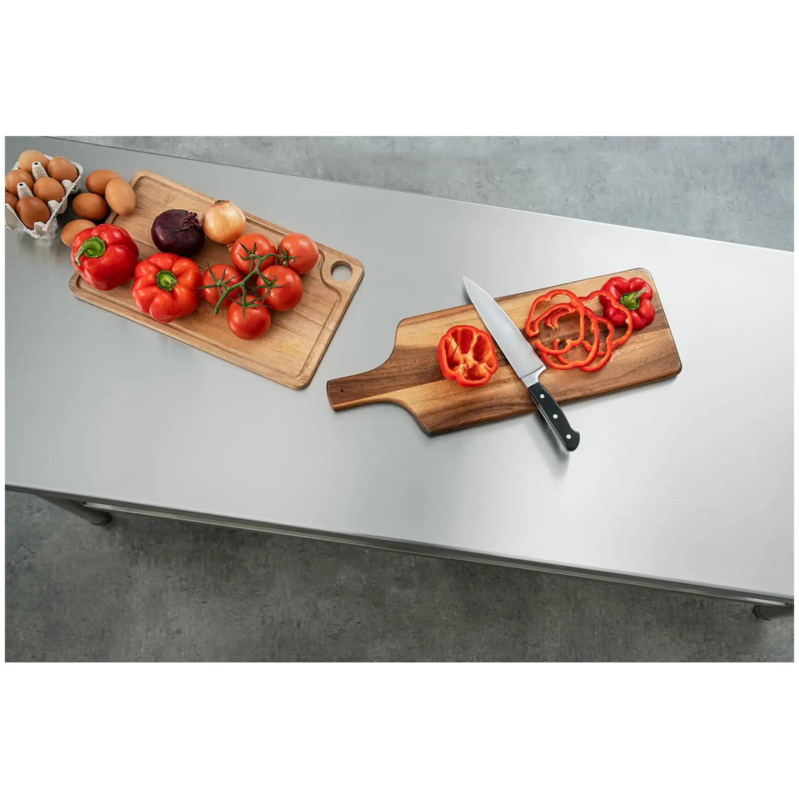 Pracovní stůl z ušlechtilé oceli - ECO - 60 x 180 cm - 600 kg - mezipolice - Royal Catering (Materiál: Ušlechtilá ocel)