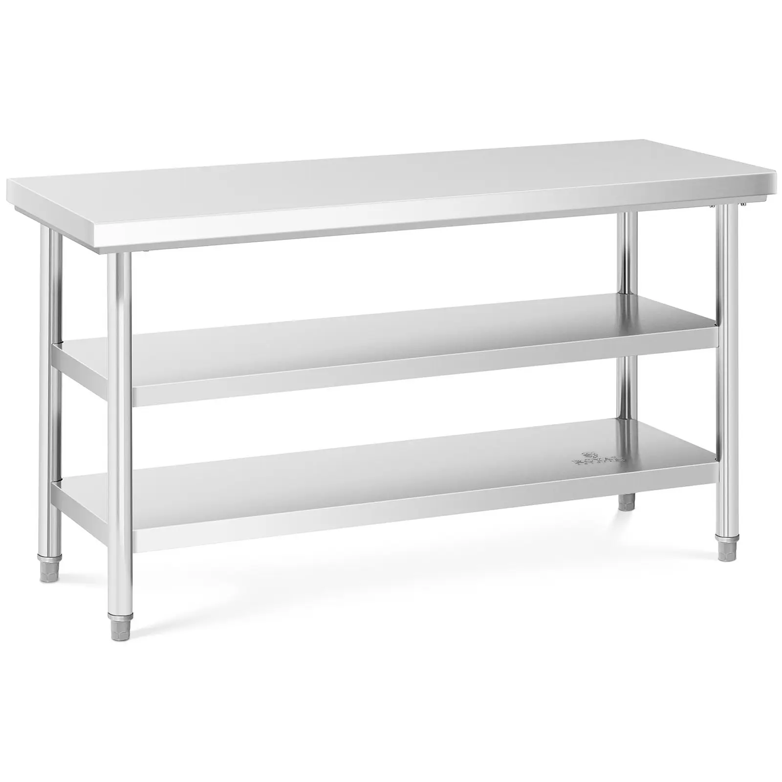 Table de travail inox - 150 x 60 cm - 600 kg - 3 niveaux