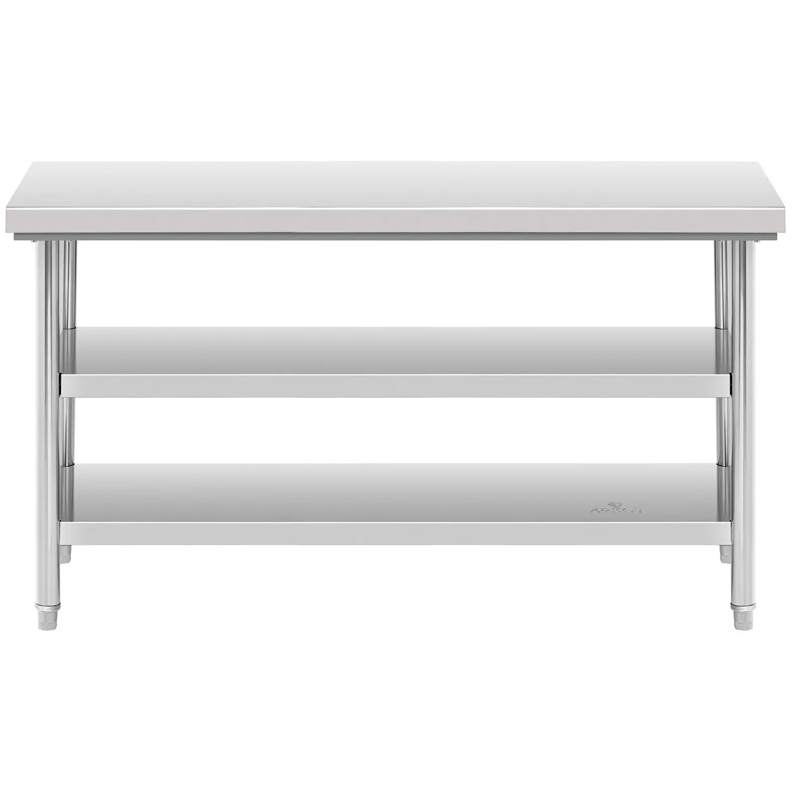Pracovní stůl z ušlechtilé oceli - ECO - 150 x 60 cm - 600 kg - mezipolice - Royal Catering (Počet polic: 3)