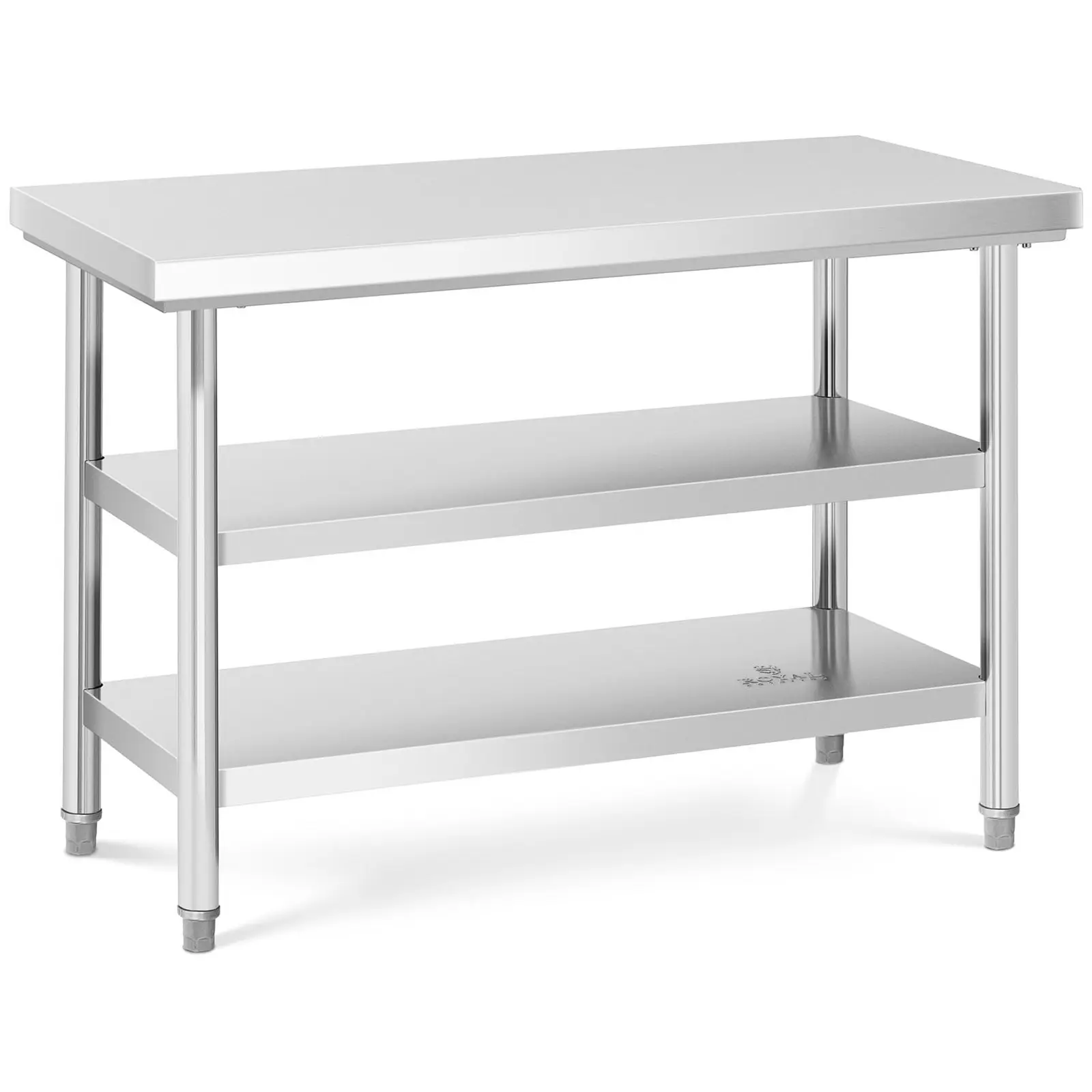 Pracovní stůl z ušlechtilé oceli - ECO - 120 x 60 cm - 600 kg - mezipolice - Royal Catering