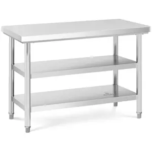 Stainless Steel Work Table - 120 x 60 cm - 600 kg - 3 levels