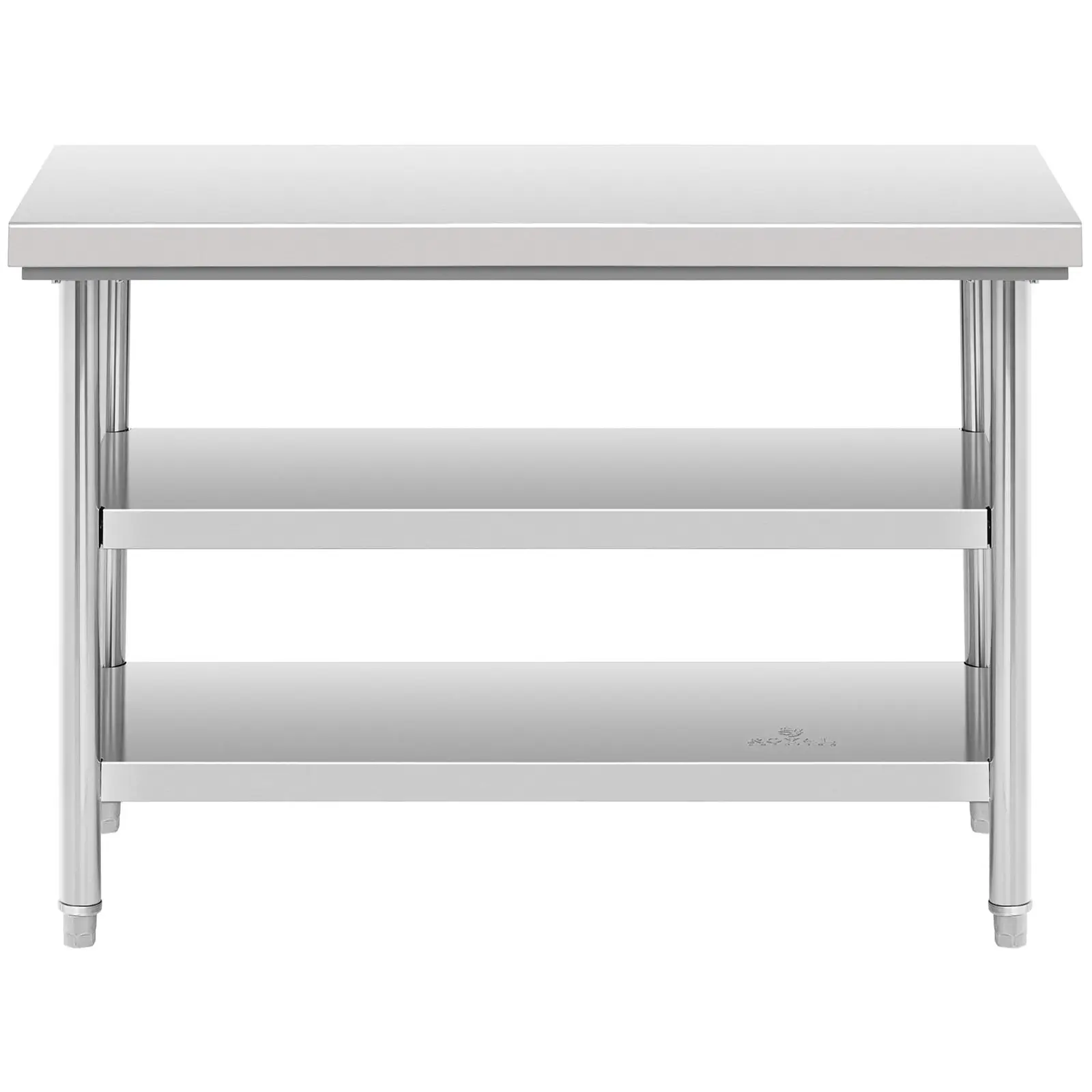 Edelstahl-Arbeitstisch - ECO - 120 x 60 cm - 500 kg - Zwischenboden - Royal Catering (Anzahl Ablagen: 3)