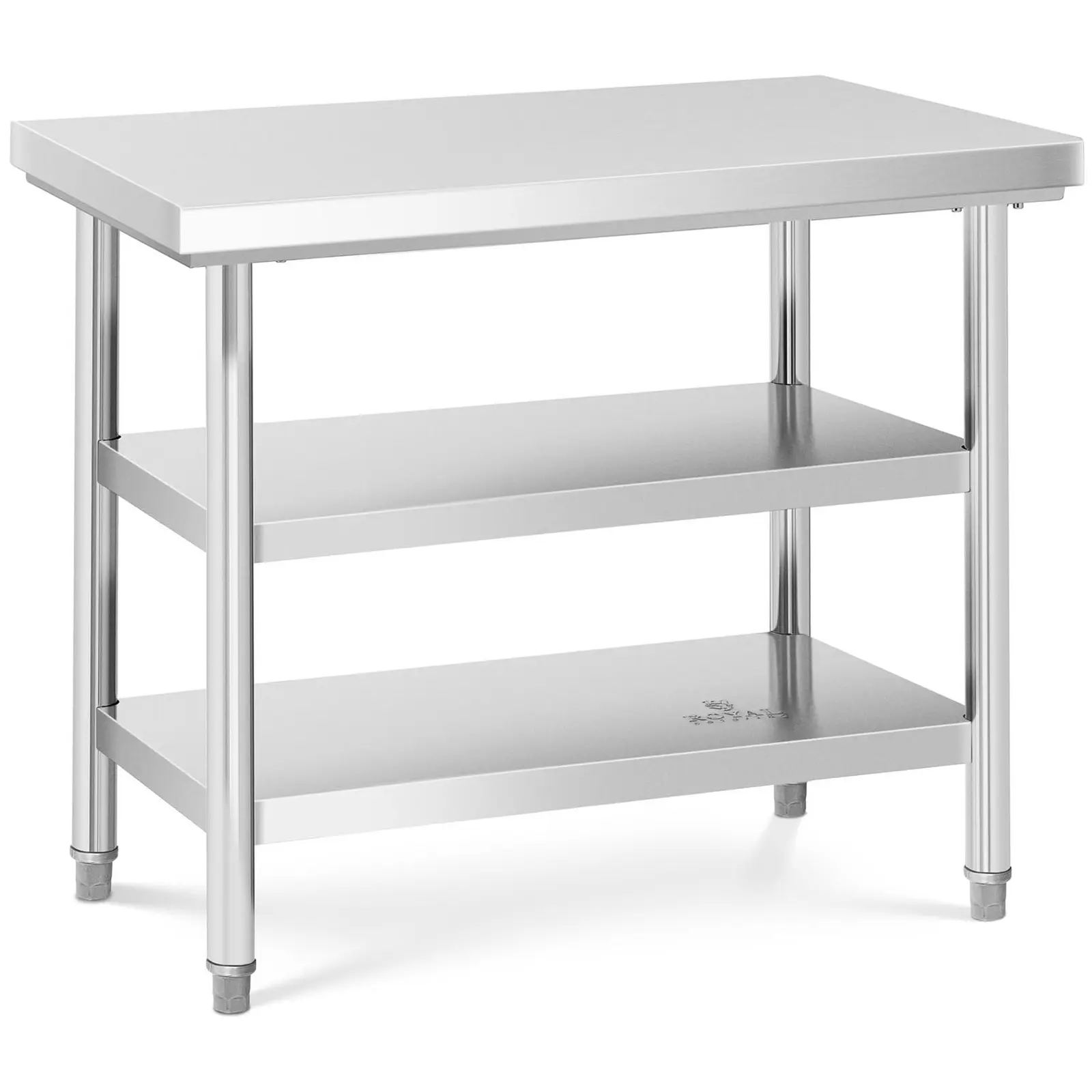 Edelstahl-Arbeitstisch - ECO - 100 x 70 cm - 500 kg - Zwischenboden - Royal Catering