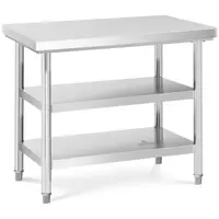 Stålbord - 100 x 70 cm - 600kg - 3 bordplader
