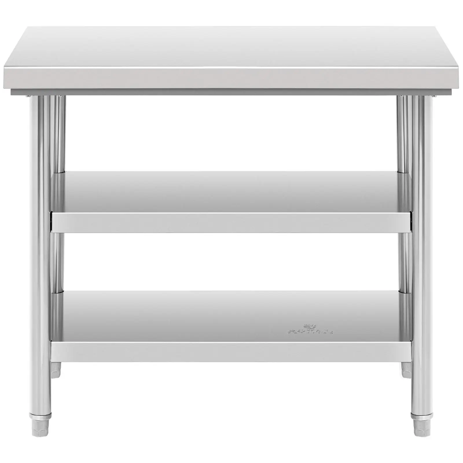 Table de travail inox - ECO - 100 x 70 cm - 600 kg - étagère intermédiaire - Royal Catering (Nombre de tablettes: 3)